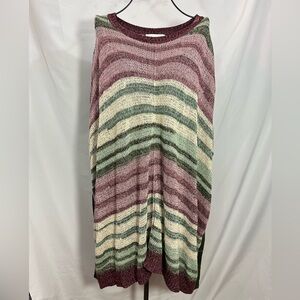two by vince camuto striped crochet poncho size L/XL